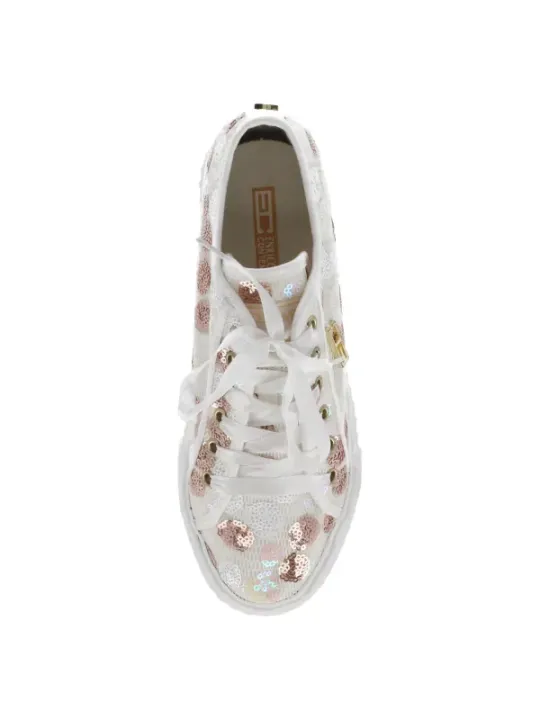 Weiße Enrico Coveri Sneaker mit Blumen