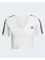 Weißes Adidas T-Shirt mit Streifen