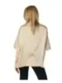 Beige Seiden-V-Ausschnitt lockeres Top