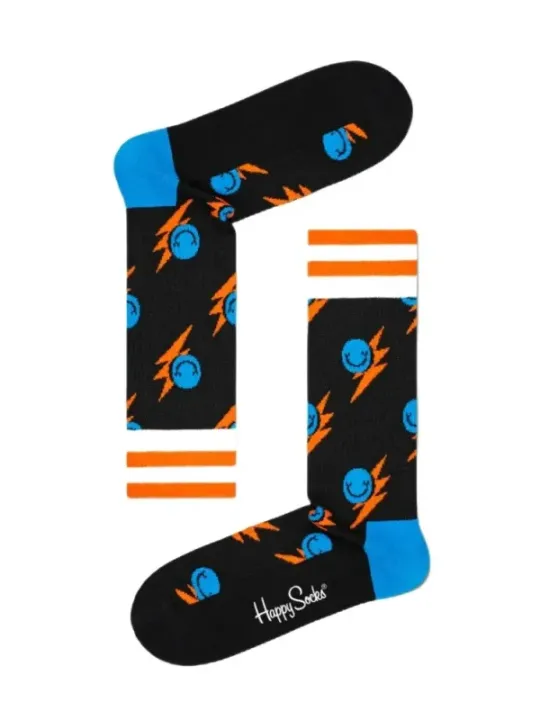 Schwarze Socken mit blauem Blitz