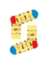 Gelbe Socken mit Sonnenbrillenmuster