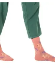 Flamingo-Muster lange Socken in Lachsfarbe