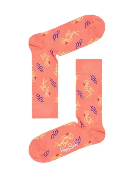 Pinke Socken mit Flamingo-Motiv