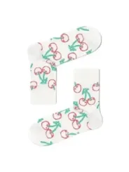 Kirschmuster weiße Happy Socks Kniestrümpfe