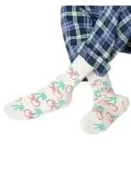 Kirschmuster weiße Socken Happy Socks