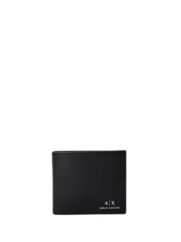 Schwarze Armani Exchange Lederbörse