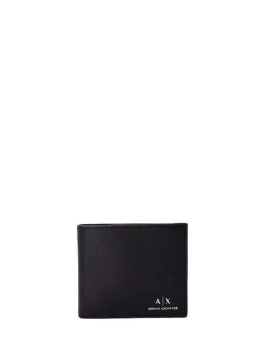 Schwarze Armani Exchange Lederbörse