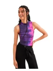 Pixelierter lila-pinker ärmelloser Top