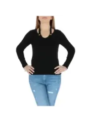 Schwarzes Pinko Wolljersey Langarmshirt
