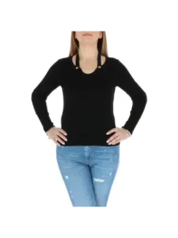 Schwarzes Pinko Wolljersey Langarmshirt