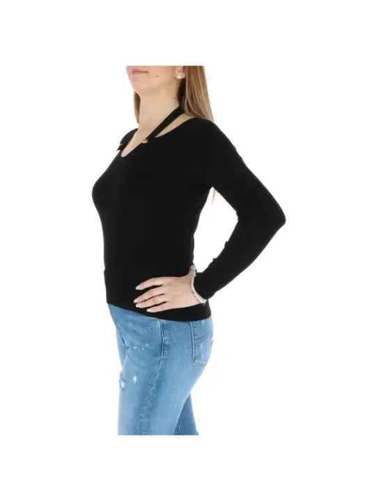 Schwarzes Oberteil mit Cut-Out-Detail