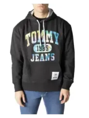 Grauer Tommy Jeans Kapuzenpullover Logo