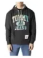 Grauer Tommy Jeans Kapuzenpullover Logo