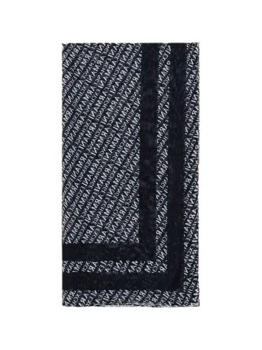 Schwarzer Armani Exchange Schal mit Muster