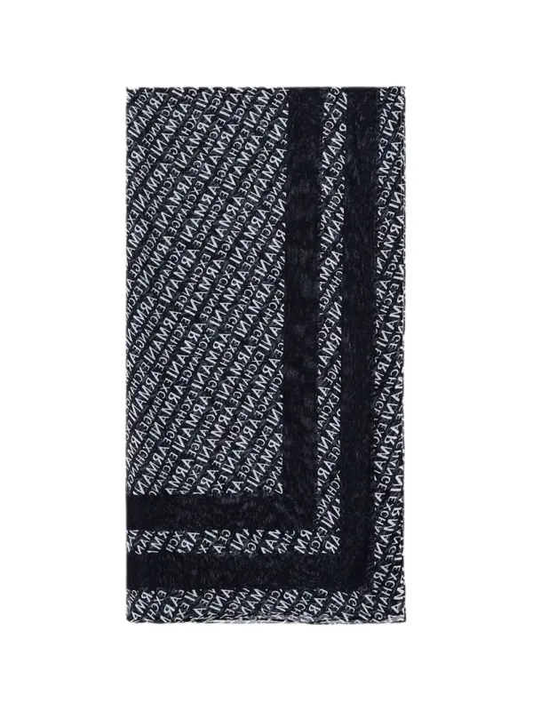Schwarzer Armani Exchange Schal mit Muster Schwarzer Armani Exchange Schal mit Muster