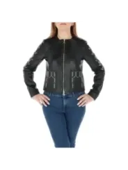 Schwarze Lederjacke Patrizia Pepe