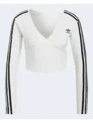 Weißes Adidas gestreiftes Crop-Top