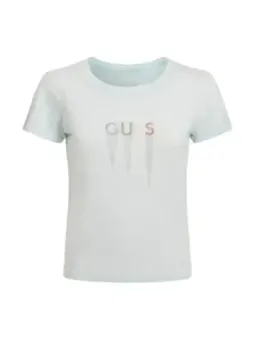 Weißes T-Shirt mit Metallic-Schriftzug