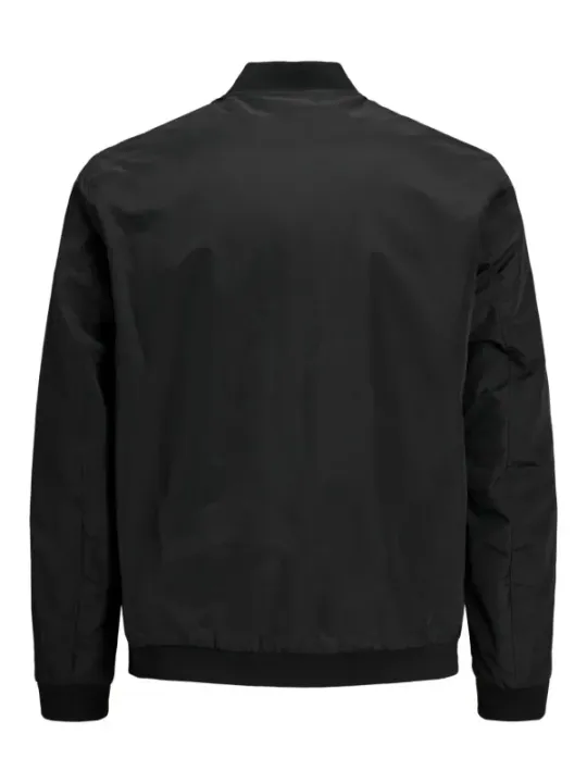 Schwarze Nylonjacke mit Reißverschluss