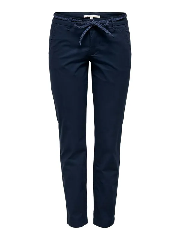 Dunkle blaue Stoffhose mit Kordelzug Dunkle blaue Stoffhose mit Kordelzug