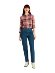Dunkle Jeans, kariertes Hemd, Stiefel