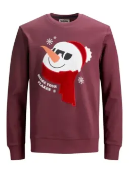 Rosa Sweatshirt mit Schneemann-Gesicht