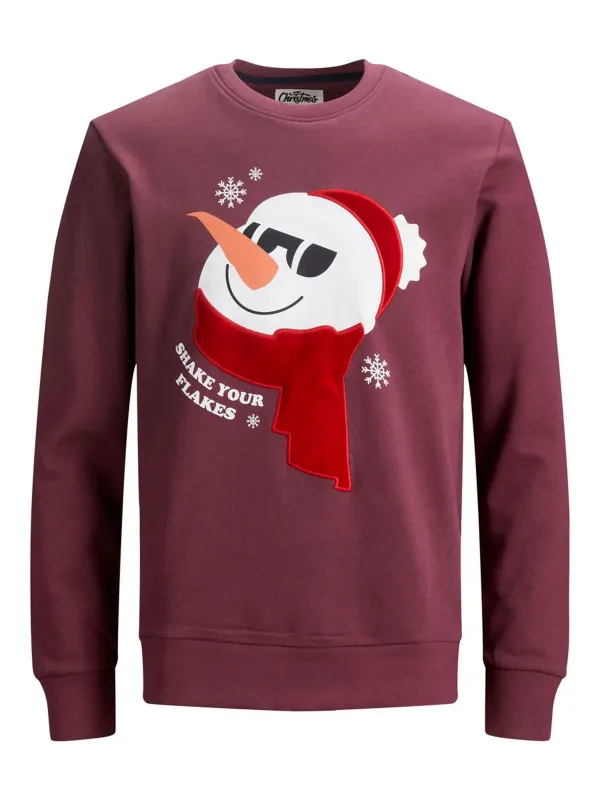 Rosa Sweatshirt mit Schneemann-Gesicht Rosa Sweatshirt mit Schneemann-Gesicht