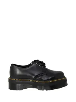 Schwarze Plattform Oxford Lederschuhe Dr. Martens
