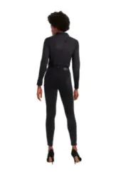 Schwarzer Damen-Jumpsuit mit Knöpfen