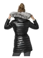 Schwarze Damen Winter Pufferjacke