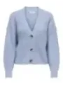 Leichter blauer Strick-Cardigan mit Knöpfen