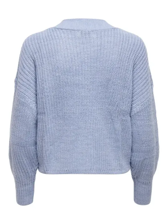 Grauer Strick-Cropped-Cardigan mit Zopfmuster