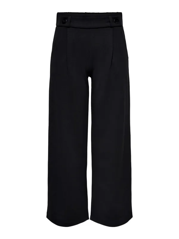 Schwarze High-Waist-Hose weites Bein Schwarze High-Waist-Hose weites Bein