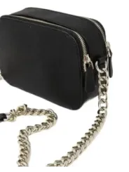 Schwarze Umhängetasche mit Goldkette