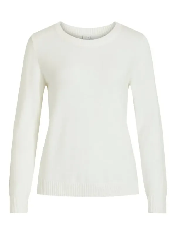 Cremefarbener Wollpullover mit Rippenmuster Cremefarbener Wollpullover mit Rippenmuster
