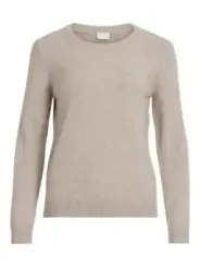 Beiger Kaschmirpullover mit Rundhalsausschnitt