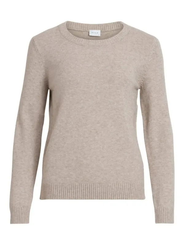 Beiger Kaschmirpullover mit Rundhalsausschnitt Beiger Kaschmirpullover mit Rundhalsausschnitt