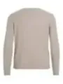Beiger Strickpullover mit Rippbündchen