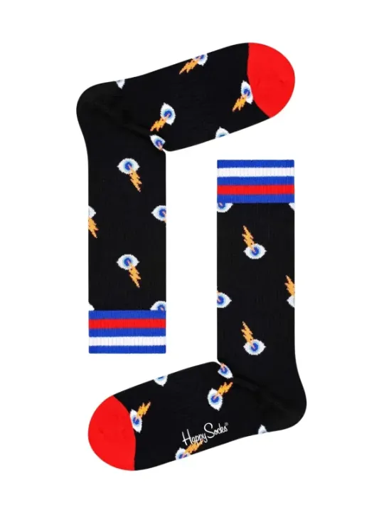 Blaue Augen Blitz Socken Happy