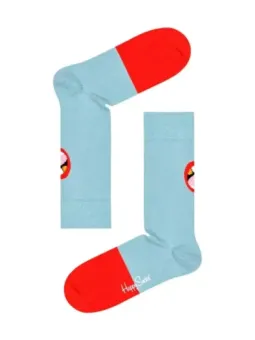 Blaue Socken mit Augen-Design