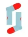 Blaue Socken mit rotem Vogel