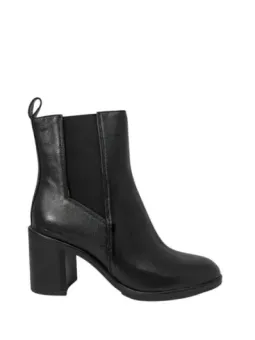Schwarze Chelsea Stiefelette mit Absatz