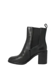 Schwarze Lederstiefel mit Reißverschluss