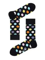 Bunte Punkte auf schwarzen Socken