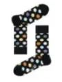 Bunte Punkte auf schwarzen Socken