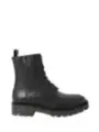 Schwarze Lederstiefel mit dicker Sohle