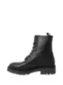 Schwarzer Leder Kampfstiefel Seitenansicht