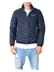 Dunkle blaue gesteppte Armani Exchange Jacke