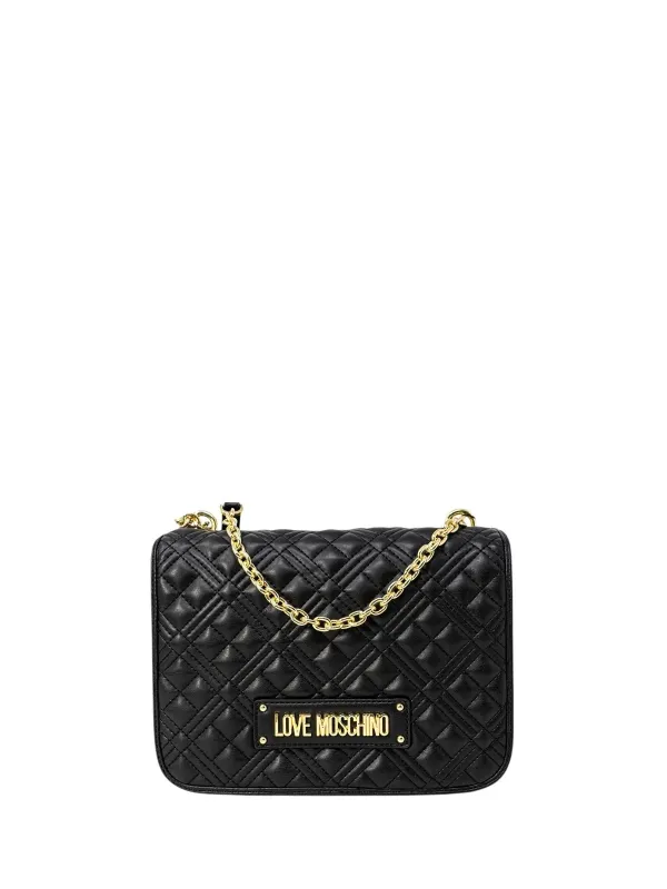 Schwarze gesteppte Love Moschino Schultertasche Schwarze gesteppte Love Moschino Schultertasche
